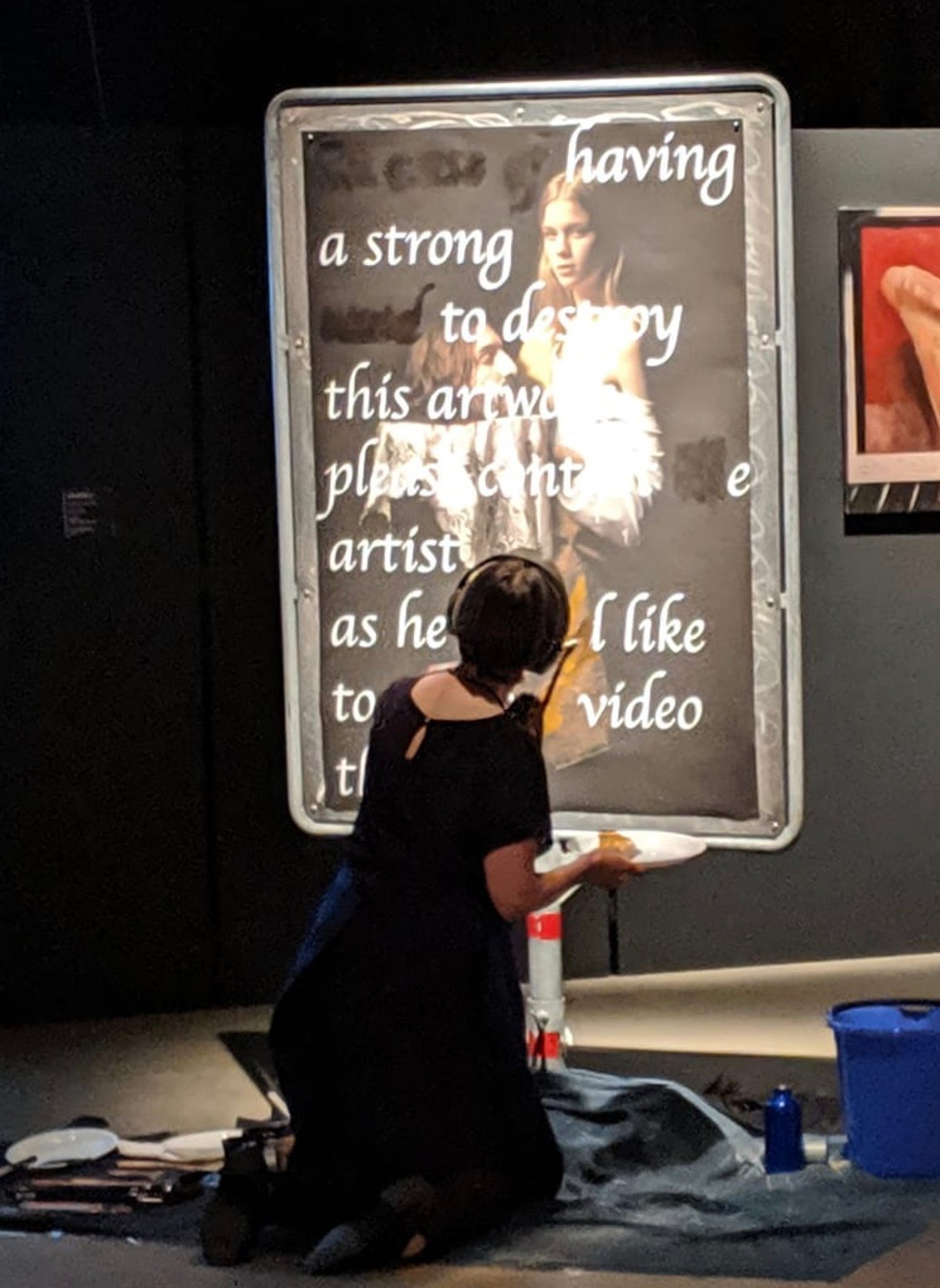 The black brush transforms Salome and John the Baptist