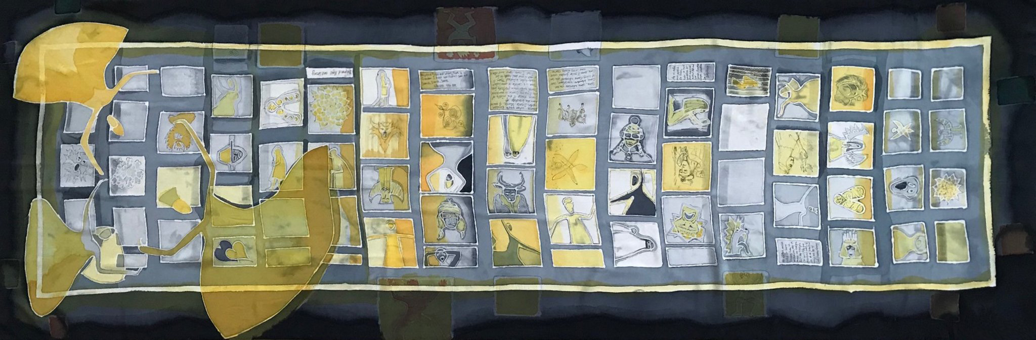 Don't forget to dance, Shoulder silk, 70 × 180 cm