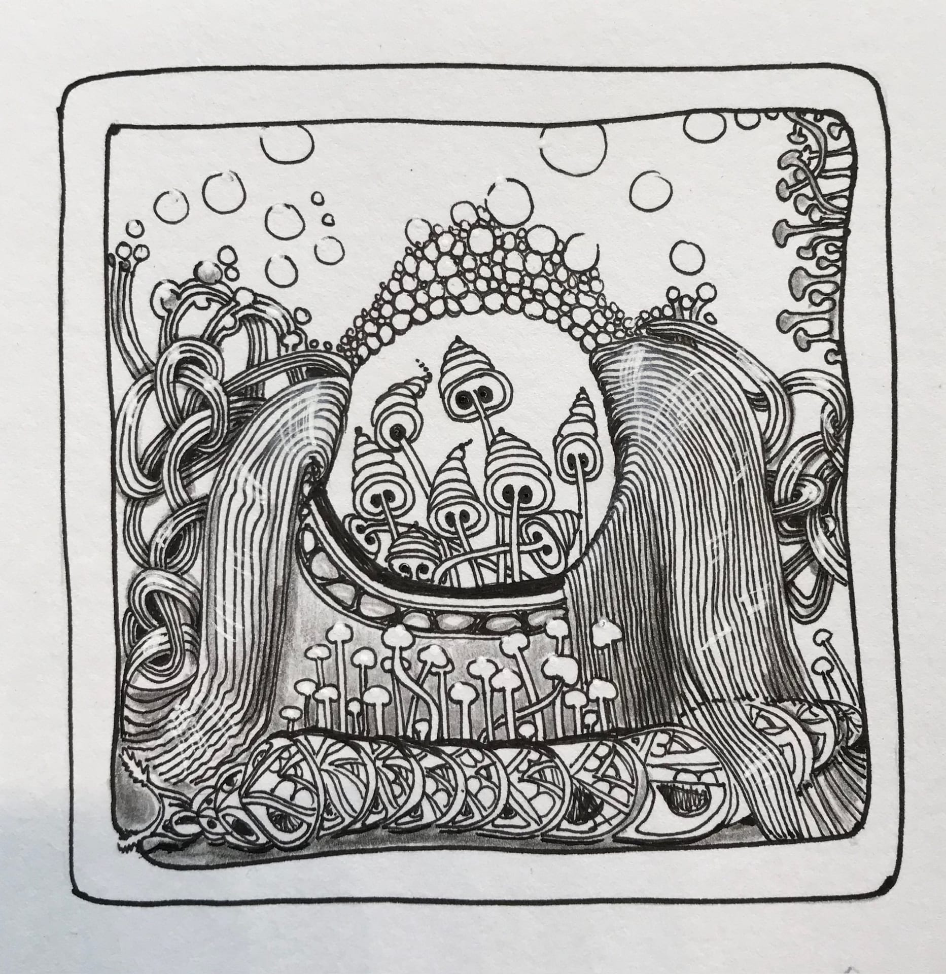 Over the fall, Tile, 9x9 cm